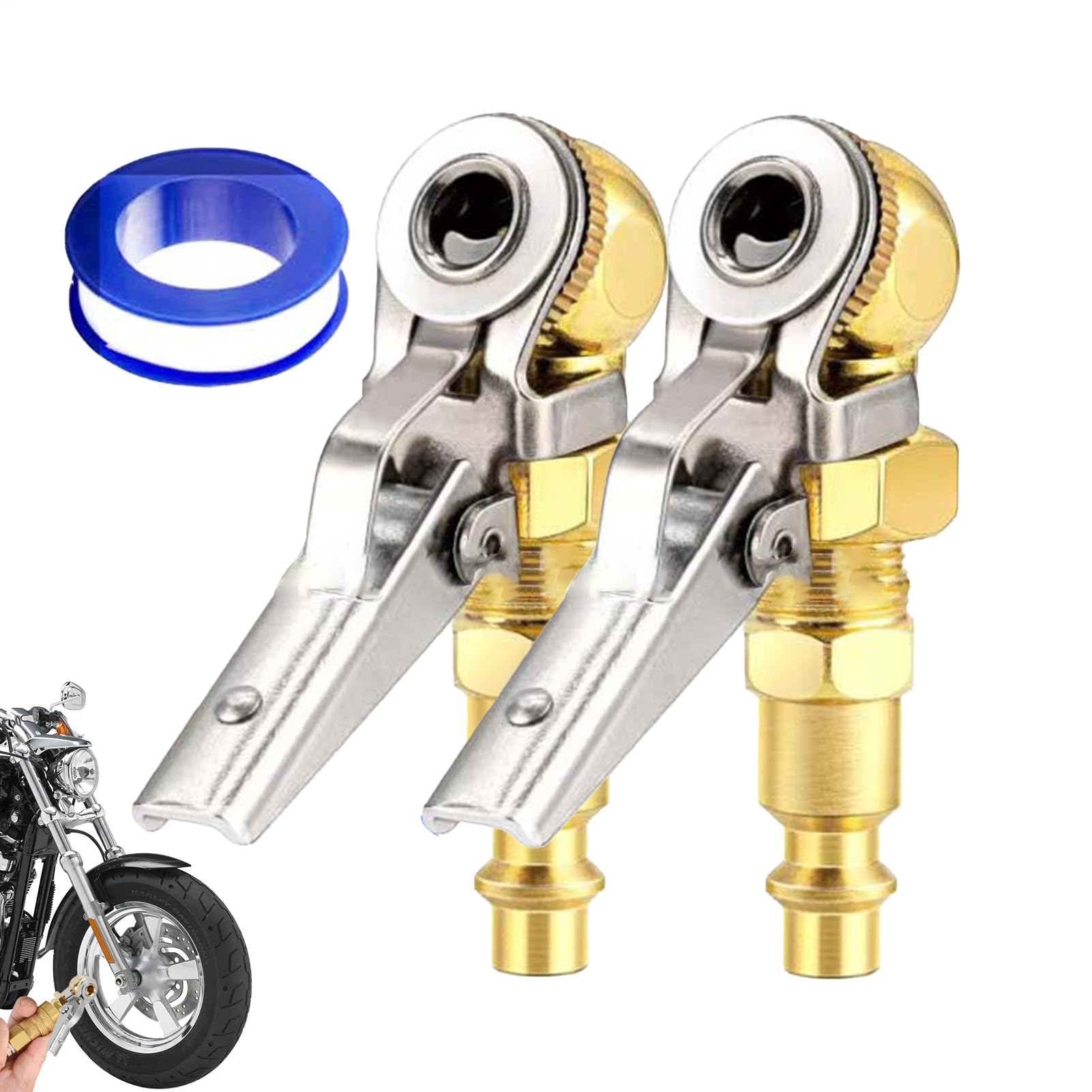 Dtaigou Luftspannfutter für Reifen, Lock-on-Luftspannfutter | 2 Stück Reifenluftfutter | Keine Leckage, Reifenfüller mit geschlossenem Durchfluss, Luftspannfutter, Reifenpumpe, Luftkompressor-Zubehör Dtaigou Luftspannfutter für Reifen, Lock-on-Luftspannfutter | 2 Stück Reifenluftfutter | Keine Leckage, Reifenfüller mit geschlossenem Durchfluss, Luftspannfutter, Reifenpumpe, Luftkompressor-Zubehör von Dtaigou