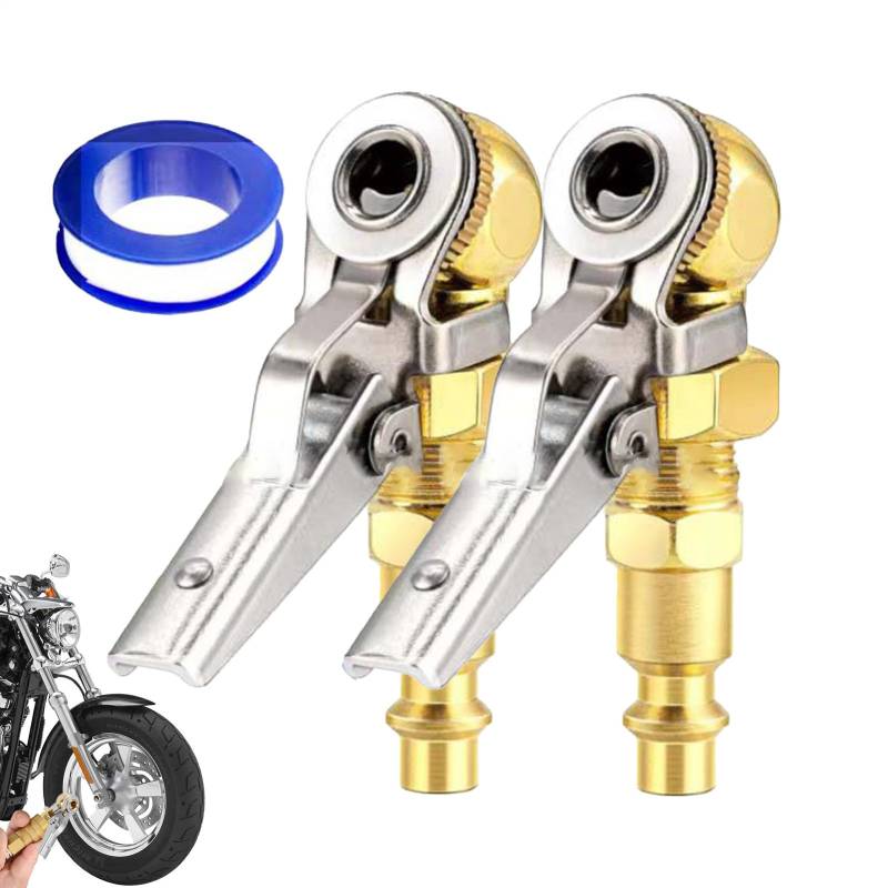 Dtaigou Luftspannfutter für Reifen, Lock-on-Luftspannfutter | 2 Stück Reifenluftfutter | Keine Leckage, Reifenfüller mit geschlossenem Durchfluss, Luftspannfutter, Reifenpumpe, Luftkompressor-Zubehör von Dtaigou