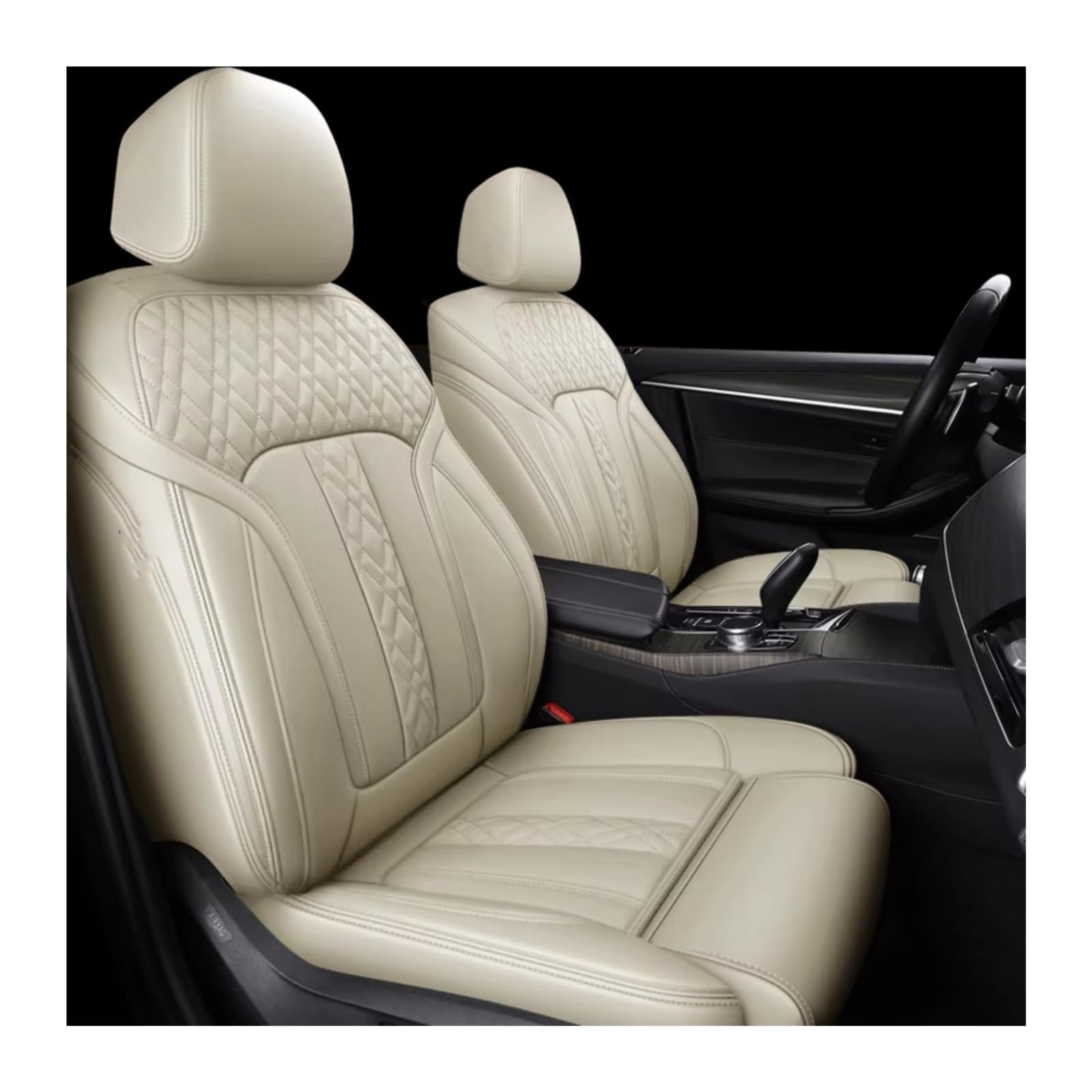 Für 7 5 3 1 Serie X5 X3 X1 Für 5 Sitze Komplettset Spezifisches Autozubehör Sitz Auto Sitzbezüge(D Beige) von Dtbdfak