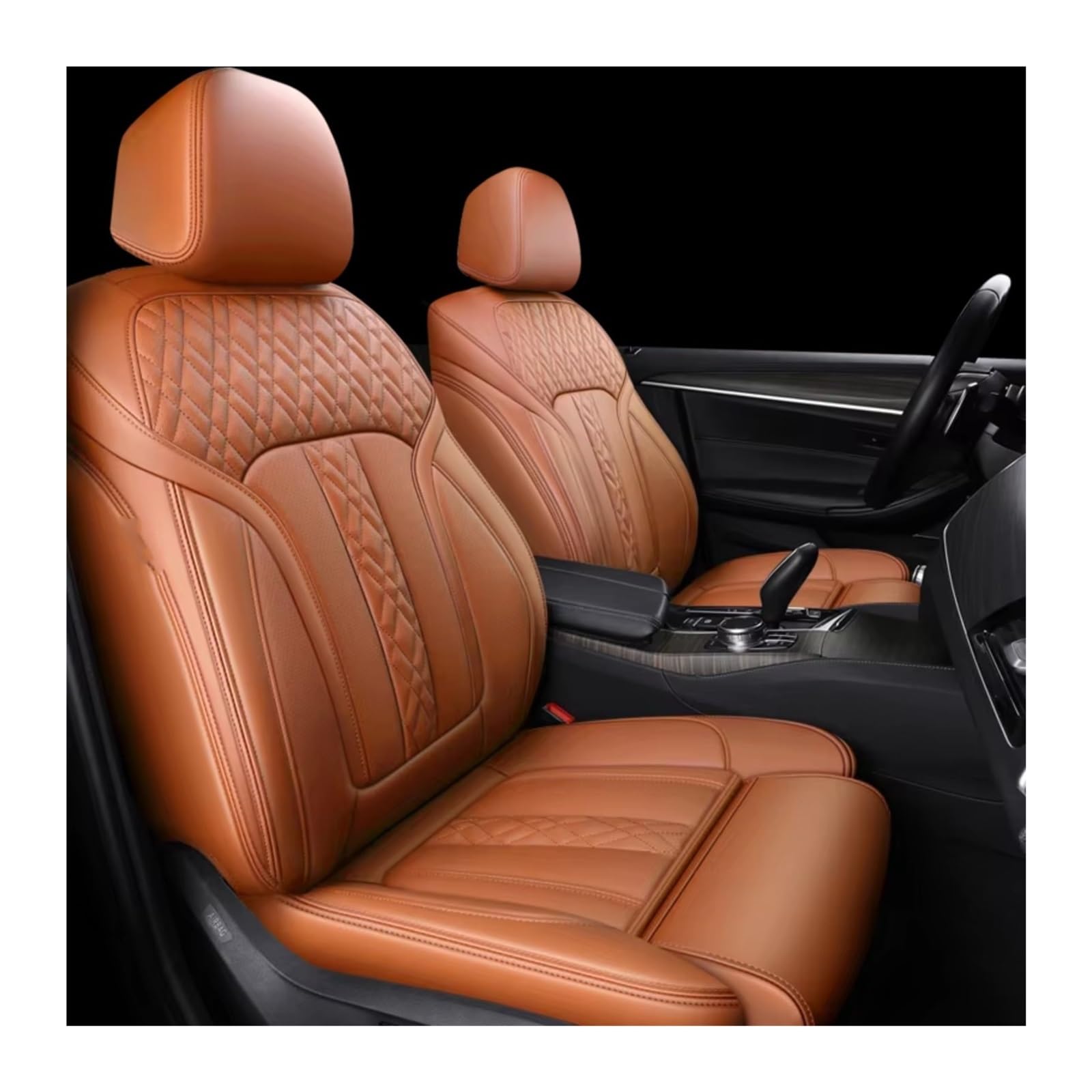 Für 7 5 3 1 Serie X5 X3 X1 Für 5 Sitze Komplettset Spezifisches Autozubehör Sitz Auto Sitzbezüge(E Orange) von Dtbdfak