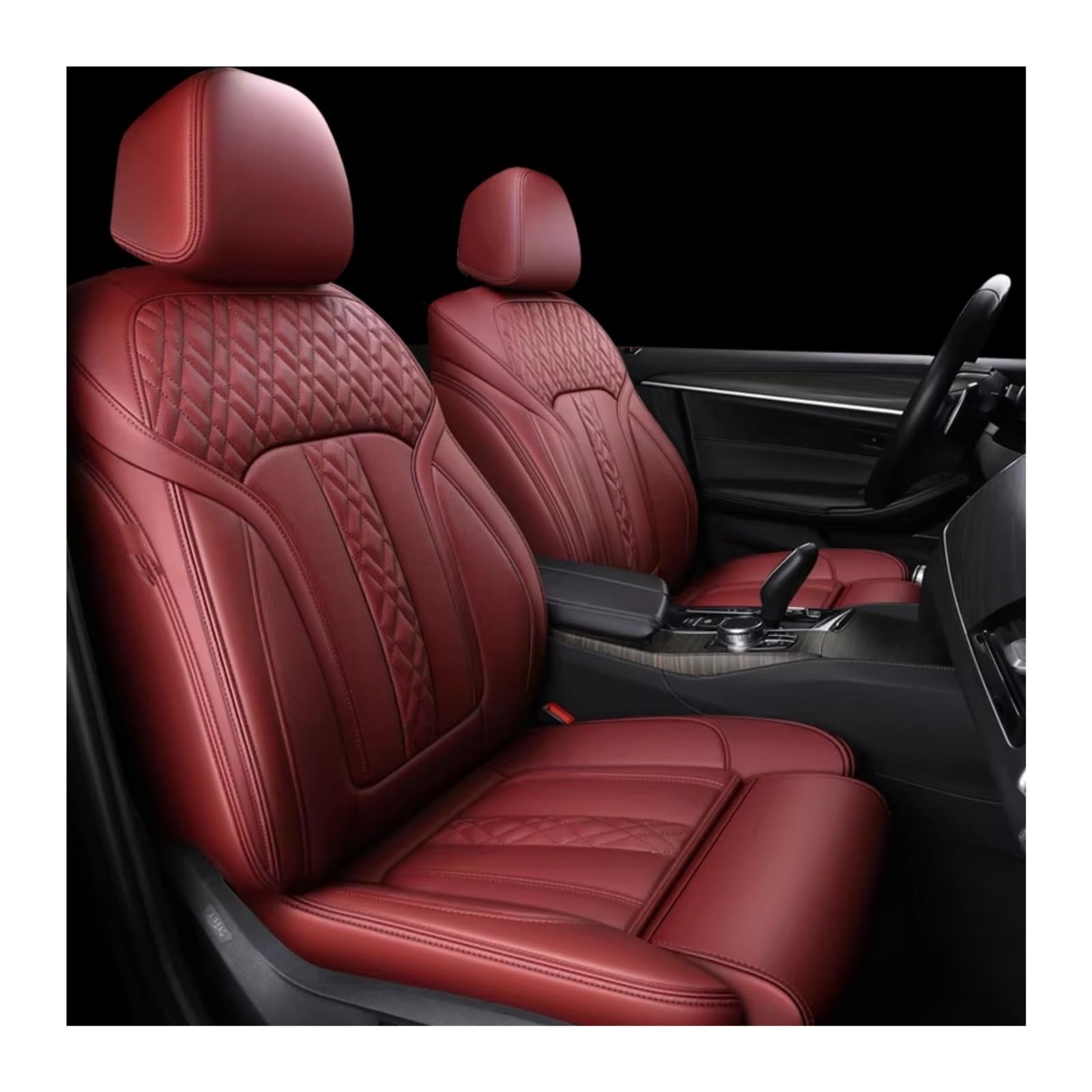 Für 7 5 3 1 Serie X5 X3 X1 Für 5 Sitze Komplettset Spezifisches Autozubehör Sitz Auto Sitzbezüge(H Burgundy) von Dtbdfak