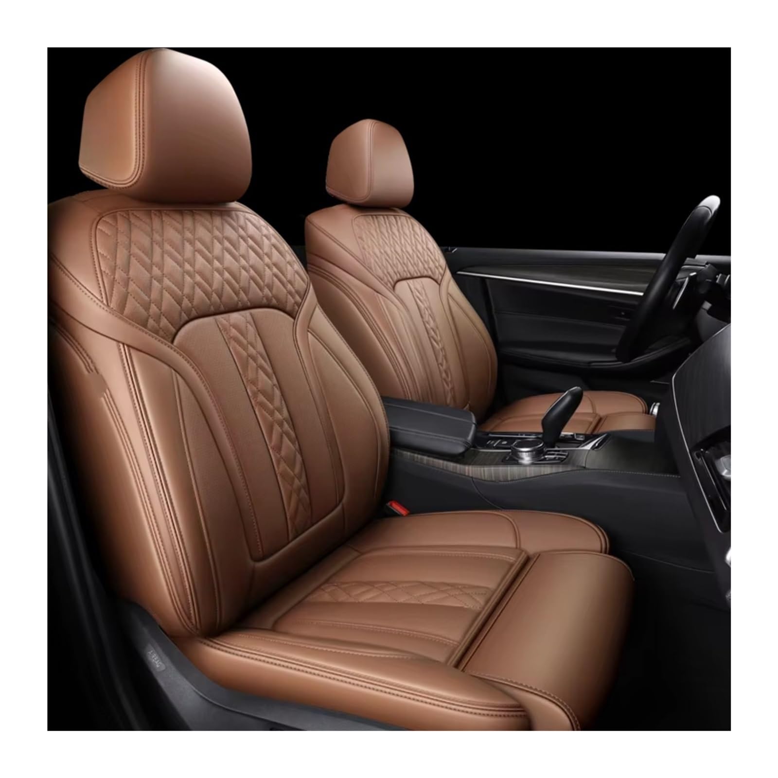 Für 7 5 3 1 Serie X5 X3 X1 Für 5 Sitze Komplettset Spezifisches Autozubehör Sitz Auto Sitzbezüge(I Brown) von Dtbdfak