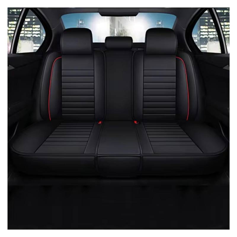 Für A4 8P 8L Für Sportback Q7 2007 Q5 A3 B7 Für Avant A6 C5 Für Avant Leder Autositzbezug-Sets Auto Sitzbezüge(Black Rear) von Dtbdfak