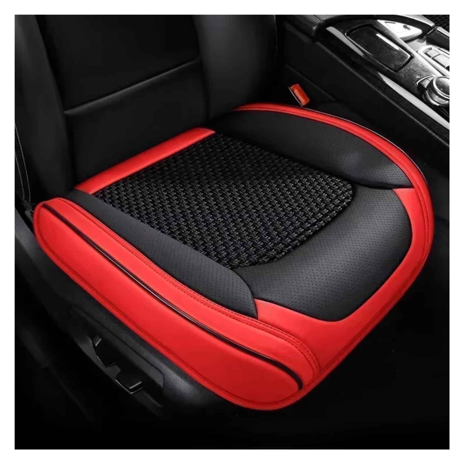 Für Alle Für Modelle Für Duster Für Kadjar Für Scenic Für Espace Für Fluence Für Koleos Autositzbezug 3D-Kissen Auto Sitzbezüge(A Red Black 1 PCS) von Dtbdfak