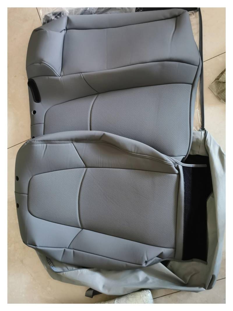 Für Cayenne Für Macan Für Panamera Autositzbezüge Vollständiger Satz Mittelperforiertes Echtleder Pu Auto Sitzbezüge(Gray Color) von Dtbdfak