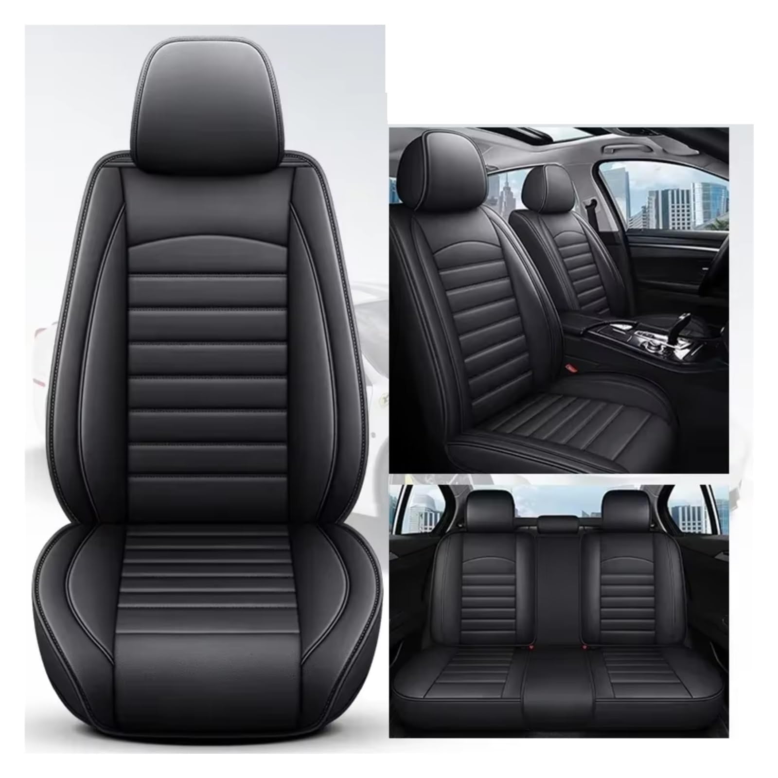 Für Duster Für Kadjar Für Scenic Für Espace Für Fluence Für Koleos Vollständige Abdeckung Auto Sitz Abdeckung Auto Sitzbezüge(B Black 5 Seat) von Dtbdfak