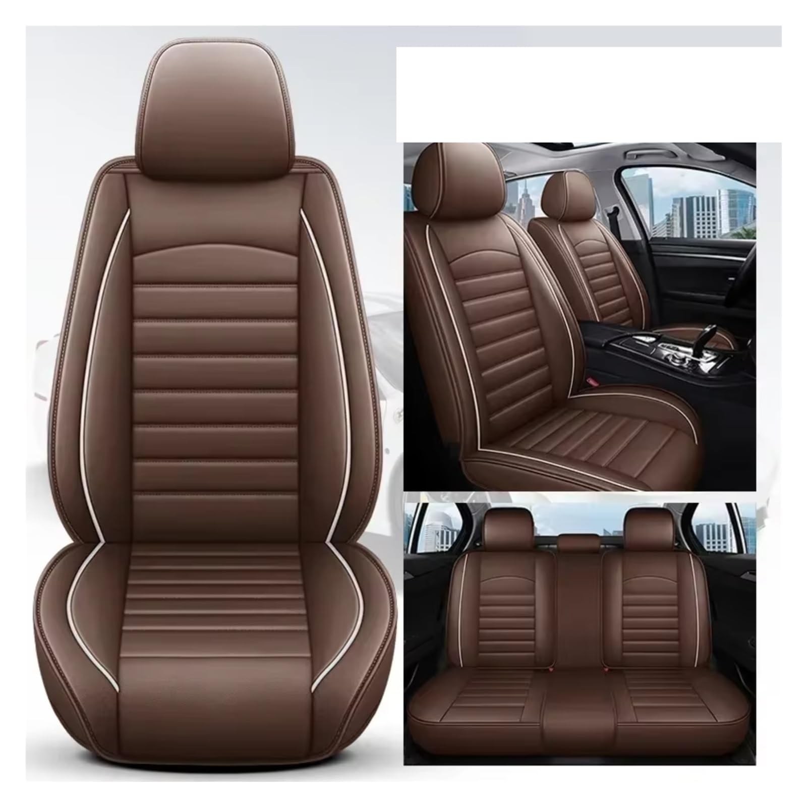 Für Duster Für Kadjar Für Scenic Für Espace Für Fluence Für Koleos Vollständige Abdeckung Auto Sitz Abdeckung Auto Sitzbezüge(F Coffee 5 Seat) von Dtbdfak