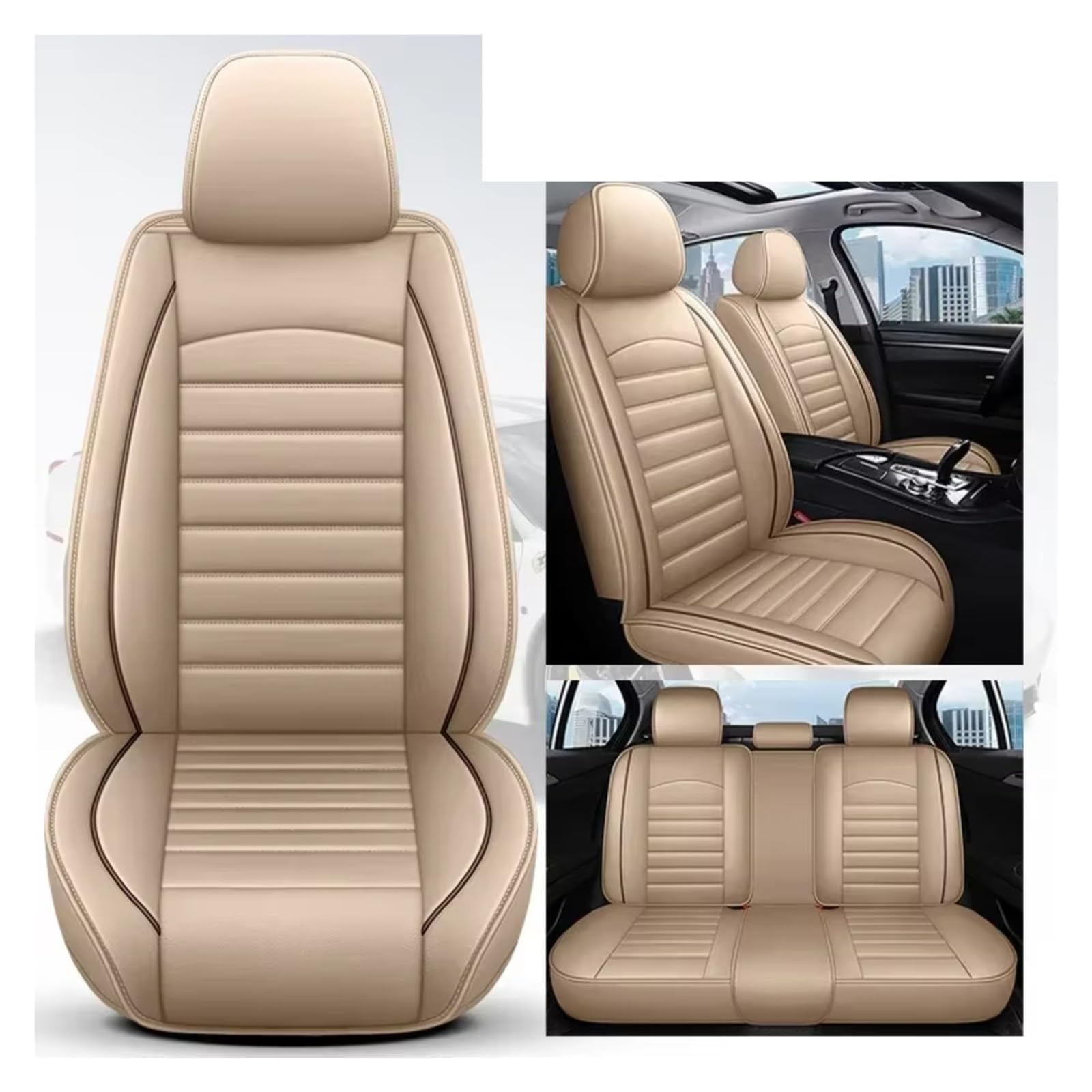 Für Duster Für Kadjar Für Scenic Für Espace Für Fluence Für Koleos Vollständige Abdeckung Auto Sitz Abdeckung Auto Sitzbezüge(G Beige 5 Seat) von Dtbdfak