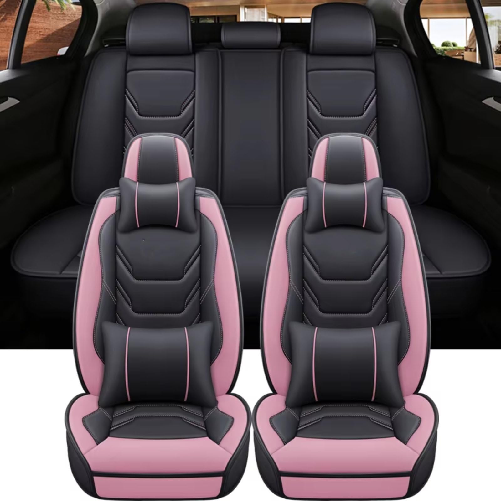 Für Fit Accessories Interiors Auto Protector Autositzbezug Autositzbezüge Auto Sitzbezüge(O 9 PCS) von Dtbdfak