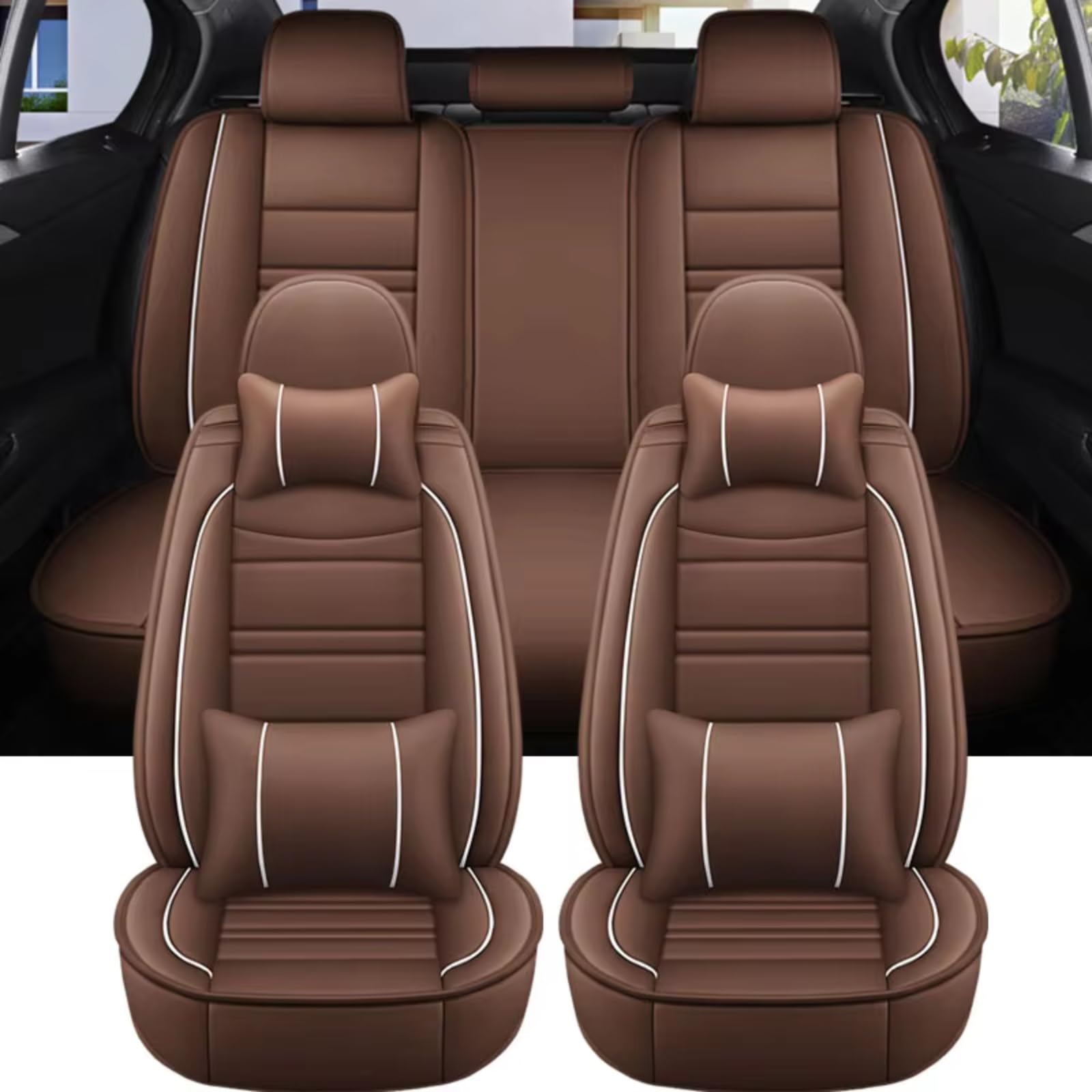 Für Ford Für Fusion Autositzbezüge Autositzschutz Autositzbezug Autositzschoner Auto Sitzbezüge(K 9 PCS) von Dtbdfak