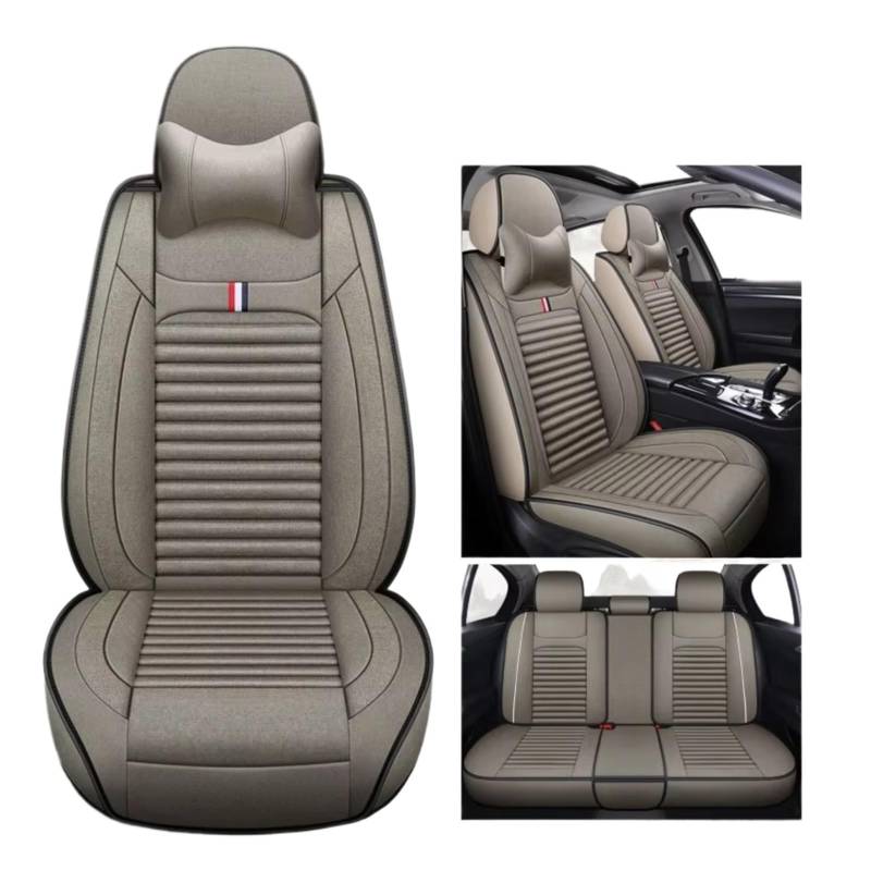 Für Haval Alle Für Modelle H3 H4 H6 H1 H2 H7 H8 H9 H5 M6 H2S H6 Coupe JOLION F7 F7X Auto Sitz Abdeckung Leinen Faser Auto Sitzbezüge(Coffee Grey Pillow) von Dtbdfak