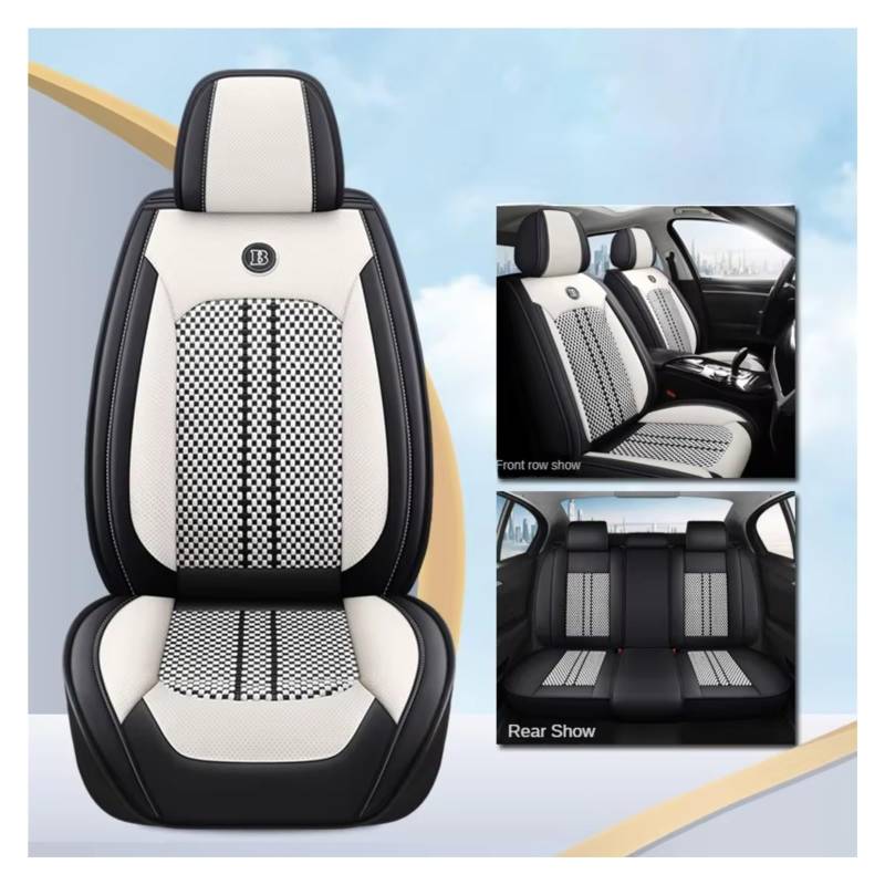 Für Infiniti FX35 ESQ EX25 JX35 M25 M35 QX50 QX56 Q50 QX60 QX70 Q60 G35 Autositzbezug Auto Sitzbezüge(F Black White 5 Seat) von Dtbdfak