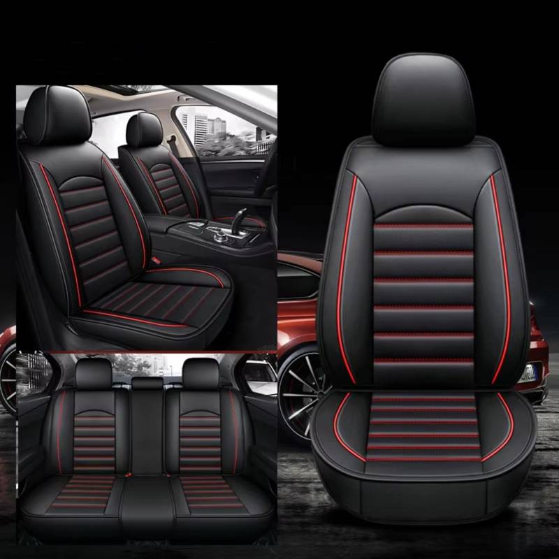 Für KIA Für Ceed Für Rio Carens Für Camival Für Ceed Für Picanto Für Telluride Für Cerato Für Cadenza K3 K5 K9 Auto Sitz Abdeckung Auto Sitzbezüge(B Black Red 5 Seat) von Dtbdfak