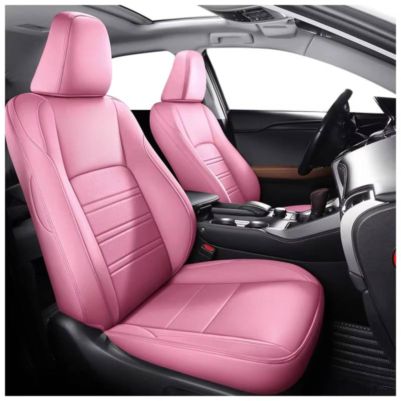 Für Lexus RX300 RX350 RX450 EX UX NX CT Autozubehör Sitzbezüge Für 5 Sitze Vollständiger Satz Lederspezifisch Auto Sitzbezüge(F pink) von Dtbdfak