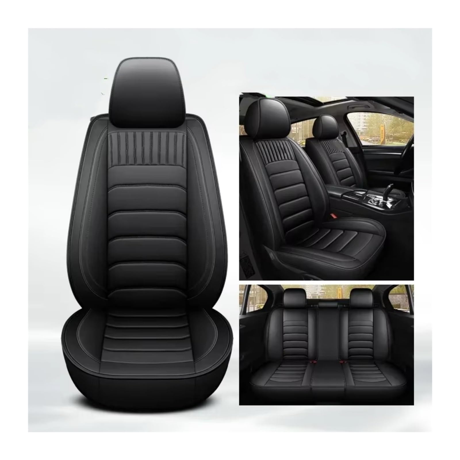 Für MG Für ZS Pu Leder Auto Sitz Abdeckung Auto Zubehör Innen Details Auto Sitzbezüge(C Black 5seats) von Dtbdfak