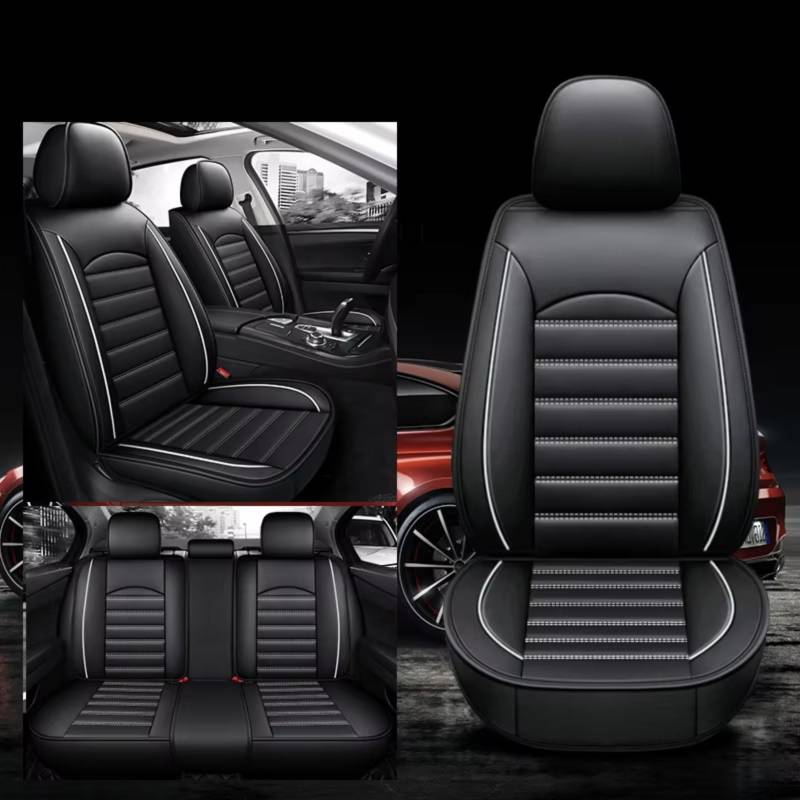 Für MG ZS GT HS Für RX5 Für MG5 Für MG6 Auto Zubehör Innen Details Seat Protector Auto Sitz Abdeckung Auto Sitzbezüge(F Black White 5 Seat) von Dtbdfak
