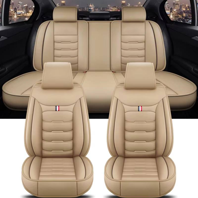 Für Mitsubishi Für Outlander ASX Für Eclipse Für Lancer Für Pajero Für Sport Für Zinger Für Galant Für Triton Auto Sitzbezug Auto Sitzbezüge(G Beige 5 Seat) von Dtbdfak