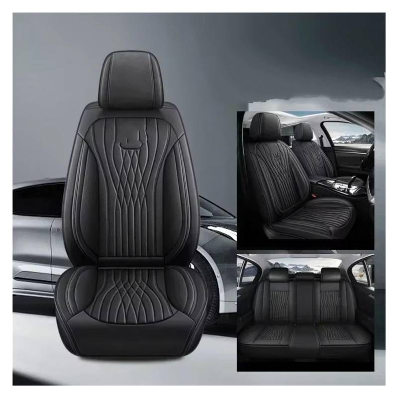 Für Mitsubishi Für Outlander Für ASX Für Eclipse Für Lancer Für Pajero Für Sport Für Zinger Pu Leder Auto Sitz Abdeckung Auto Sitzbezüge(C Black 5 Seat) von Dtbdfak
