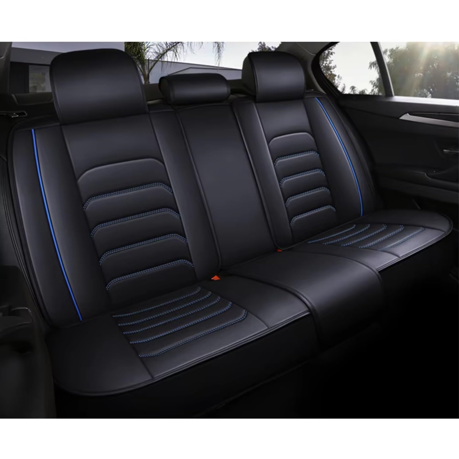 Für Polo Für Limousine Für Für Touran Für Touareg Für Passat B8 Für Jetta Auto Sitz Abdeckung Auto Sitzbezüge(D Black Blue Rear) von Dtbdfak