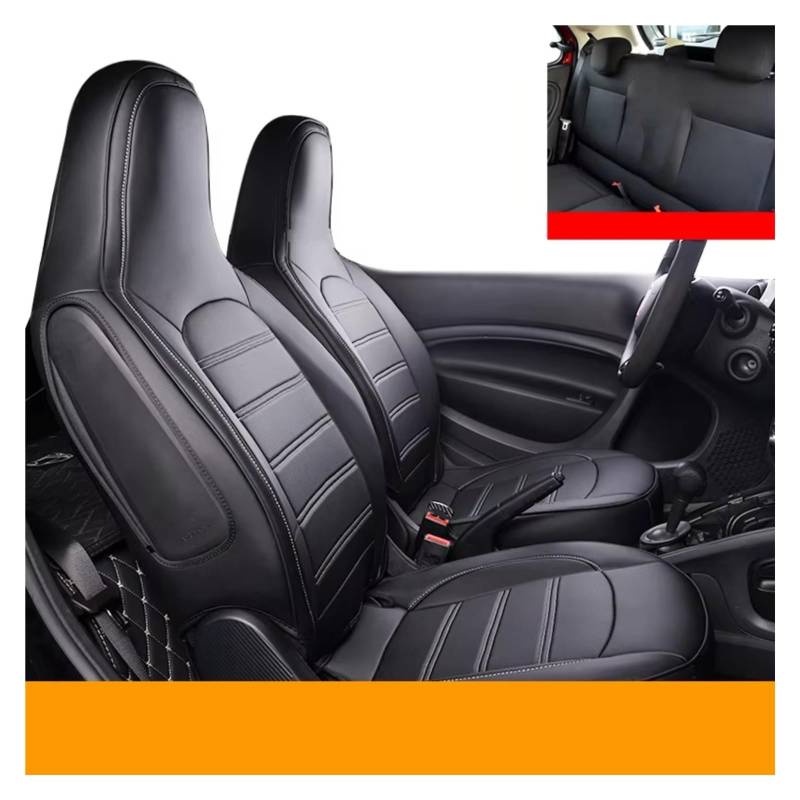 Für Smart 453 Für Forfour Leder Komplettset Autositzschutz Kissenmatte Autositzbezüge Auto Sitzbezüge(H SilverLine One-Piece) von Dtbdfak