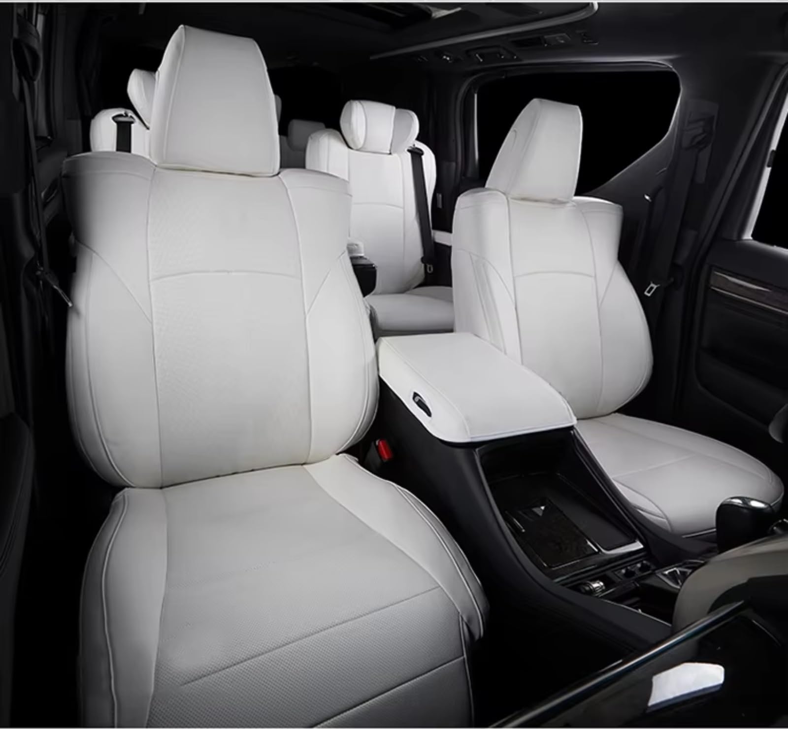 Für Toyota 2015-2022 Für Alphard 2019-2022 Für Vellfire 7 Sitze Autositzbezüge Auto Sitzbezüge(Ivory White) von Dtbdfak