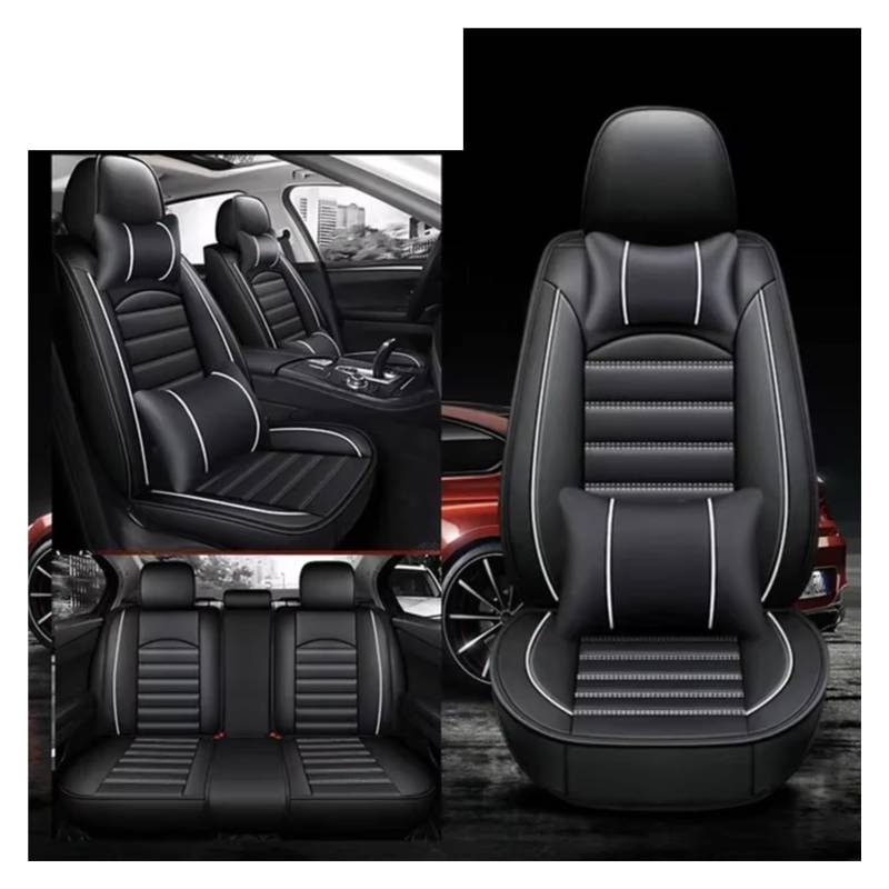 Für Toyota Für Auris Für Avensis Für Crown Für 4Runner Für Harrier FJ Für Cruiser Für Mark X Für Premio Auto Sitz Abdeckung Auto Sitzbezüge(J Black White Pillow) von Dtbdfak