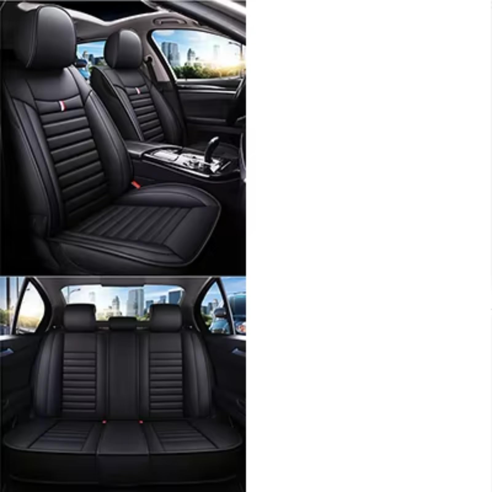 Für VW Für Golf Für Polo Für Passat B6 B8 Für Touareg Für Scirocco Für Caddy Für Jetta Für Käfer Autositzbezug Auto Sitzbezüge(B Black 5 seat) von Dtbdfak