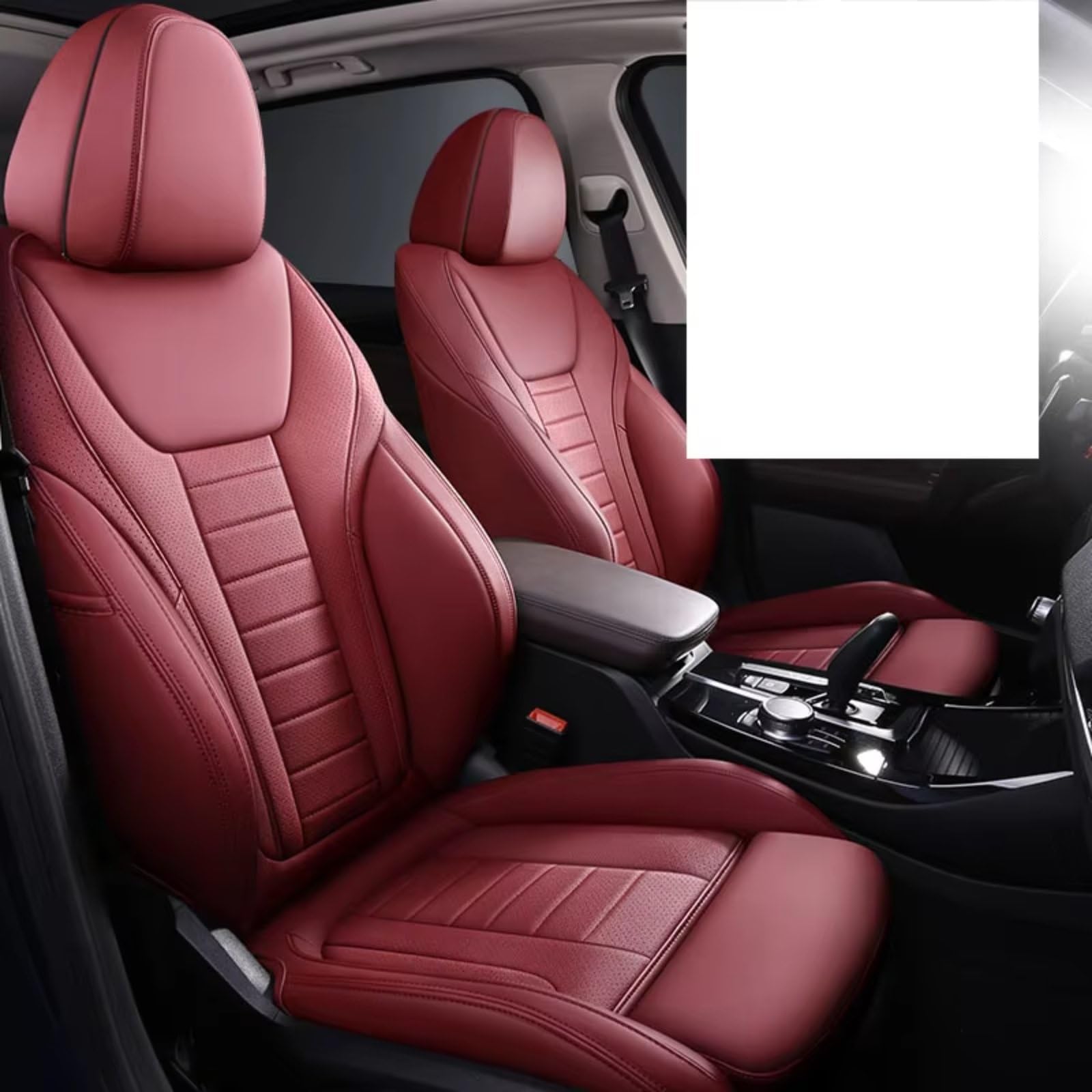 Für X3 3 Serie 7 5 3 Serie X5 X1 Autositzbezüge Für 5 Sitze Komplettset Auto Sitzbezüge(Burgundy) von Dtbdfak