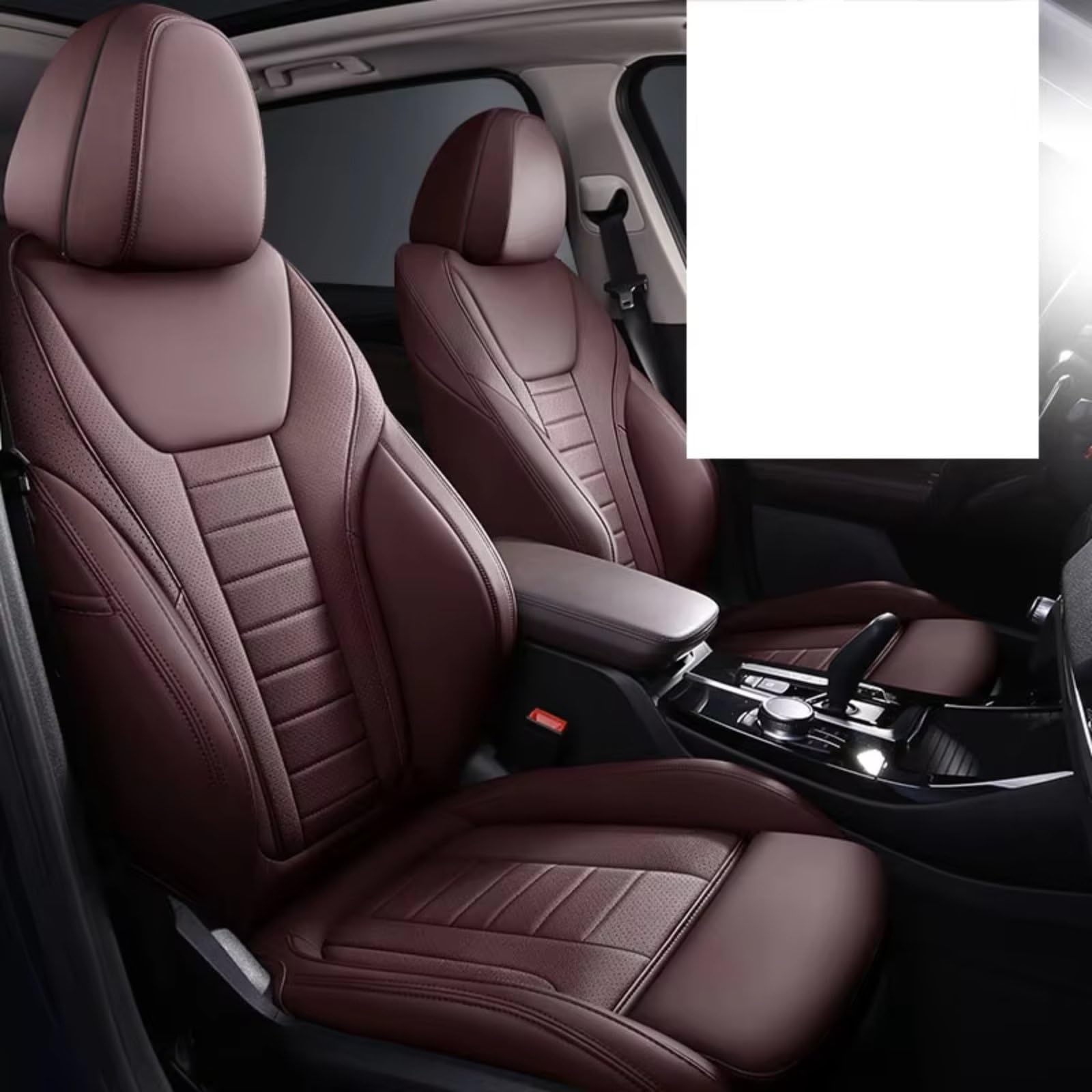 Für X3 3 Serie 7 5 3 Serie X5 X1 Autositzbezüge Für 5 Sitze Komplettset Auto Sitzbezüge(Coffee) von Dtbdfak