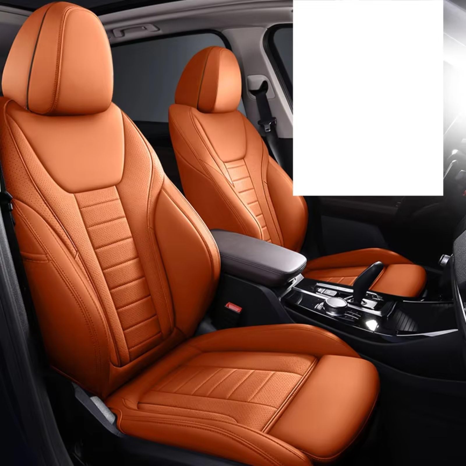 Für X3 3 Serie 7 5 3 Serie X5 X1 Autositzbezüge Für 5 Sitze Komplettset Auto Sitzbezüge(Orange) von Dtbdfak