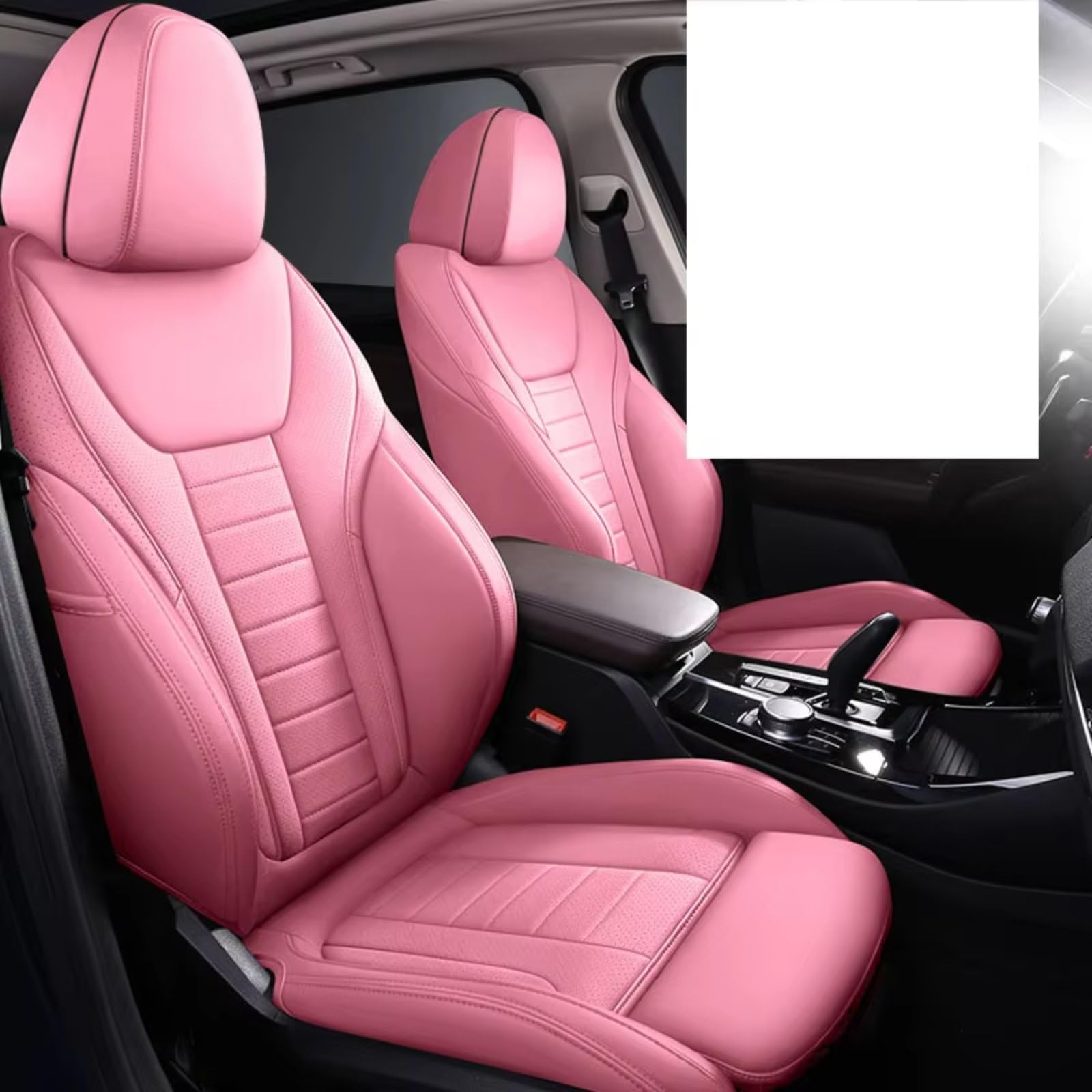 Für X3 3 Serie 7 5 3 Serie X5 X1 Autositzbezüge Für 5 Sitze Komplettset Auto Sitzbezüge(Pink) von Dtbdfak