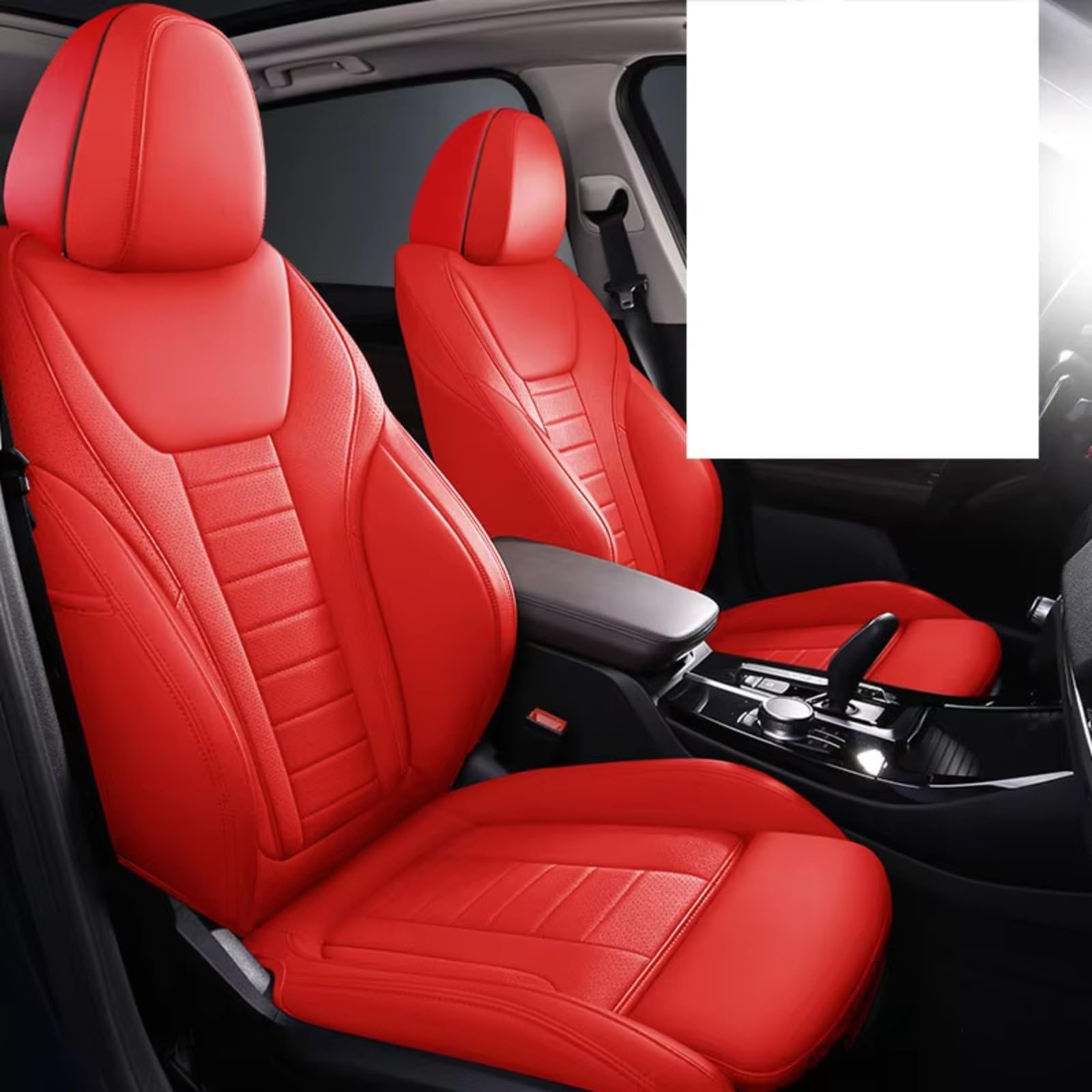 Für X3 3 Serie 7 5 3 Serie X5 X1 Autositzbezüge Für 5 Sitze Komplettset Auto Sitzbezüge(Red) von Dtbdfak
