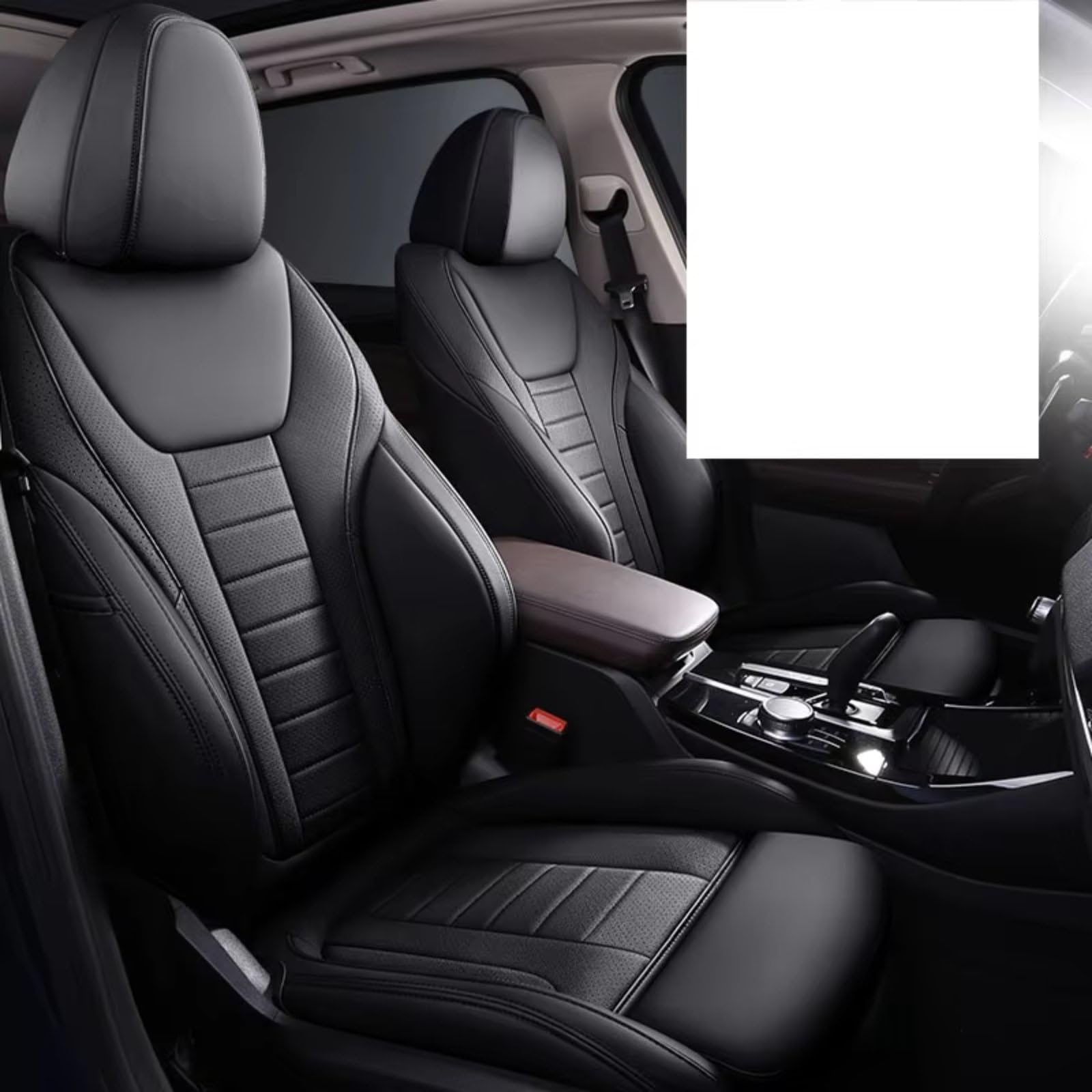 Für X3 3 Serie 7 5 3 Serie X5 X1 Autositzbezüge Für 5 Sitze Komplettset Auto Sitzbezüge(Schwarz) von Dtbdfak