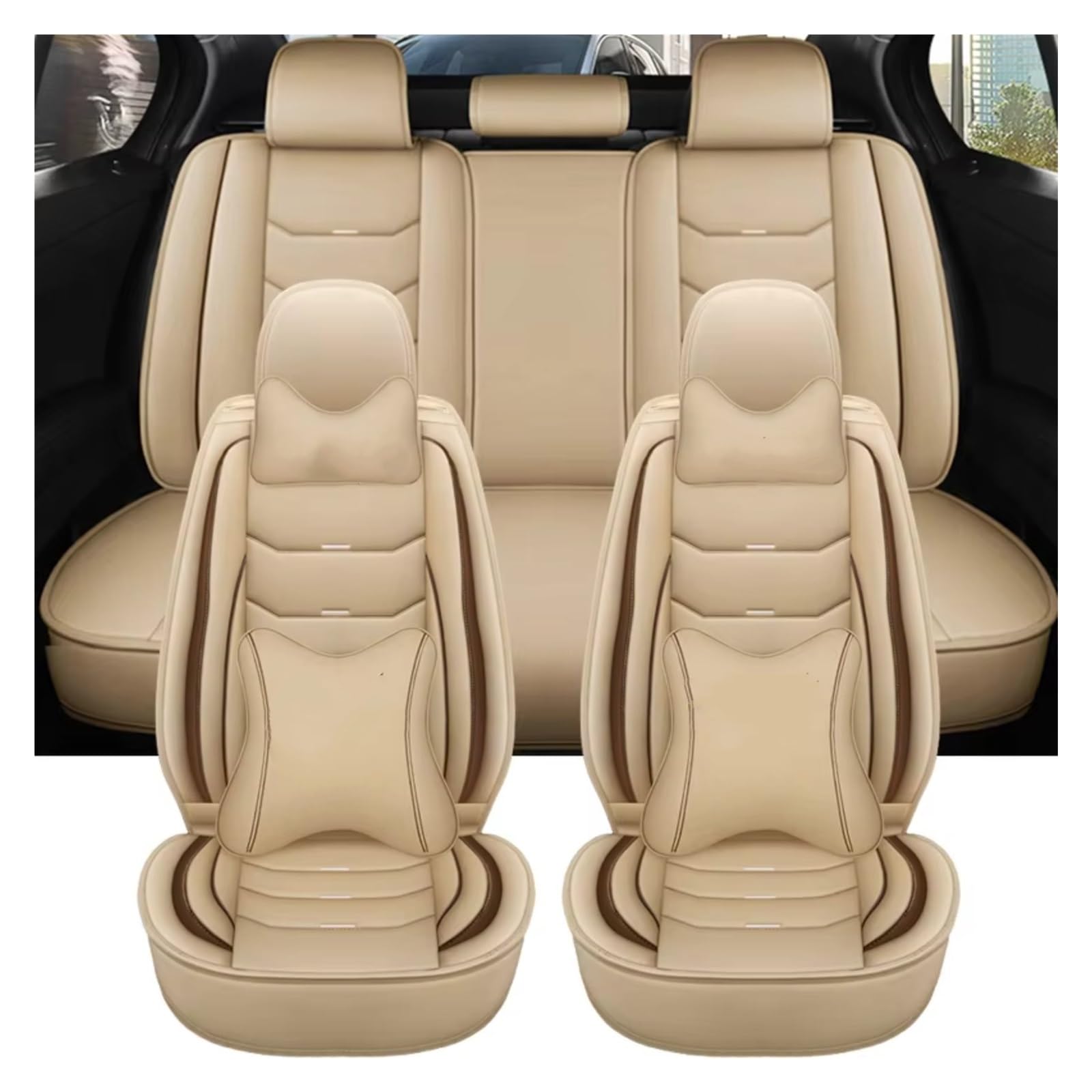 Für X3 F25 Zubehör Innenbezüge Leder Autositzbezug Autositzschutz Auto Sitzbezüge(I 9 PCS) von Dtbdfak