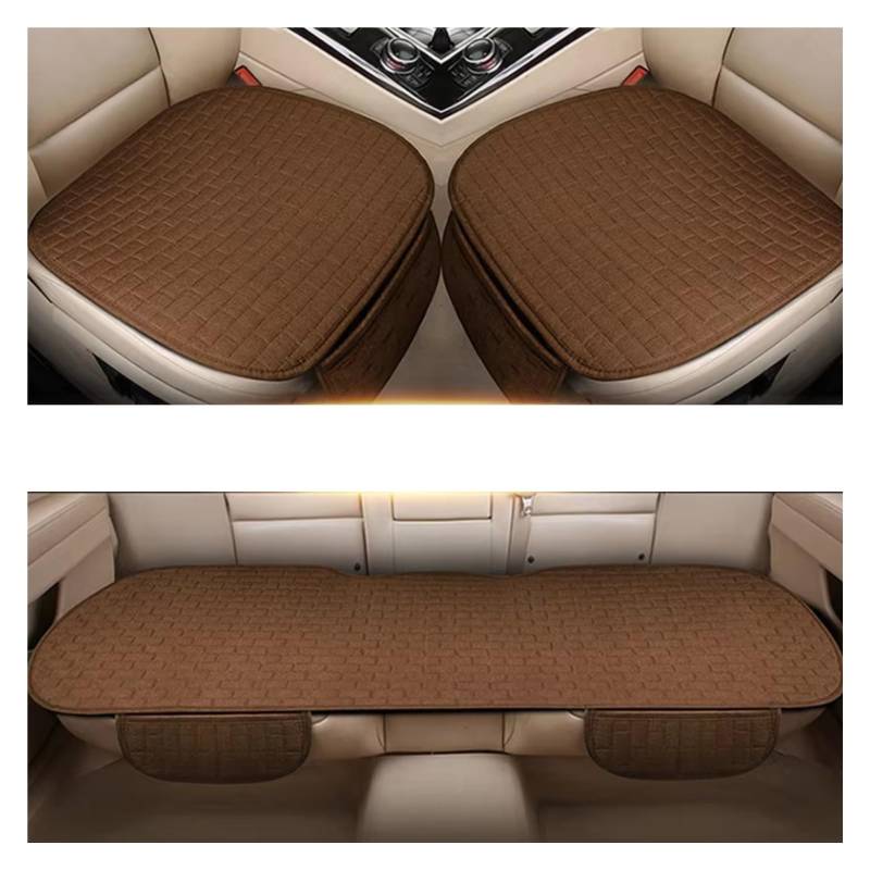 Universal Auto Sitz Schutz Pad Auto Sitz Abdeckung Vorne/Hinten Sitz Abdeckung Automobil Kissen Pad Matte Rückenlehne Auto Sitzbezüge(W Brown-1set) von Dtbdfak