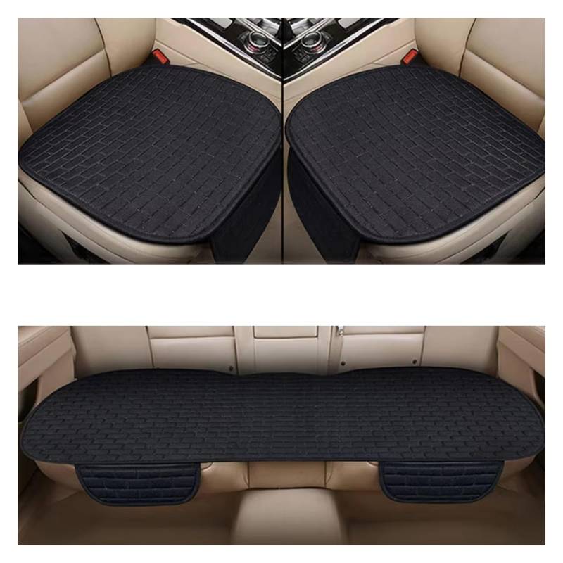 Universal Auto Sitz Schutz Pad Auto Sitz Abdeckung Vorne/Hinten Sitz Abdeckung Automobil Kissen Pad Matte Rückenlehne Auto Sitzbezüge(Z Black-1set) von Dtbdfak