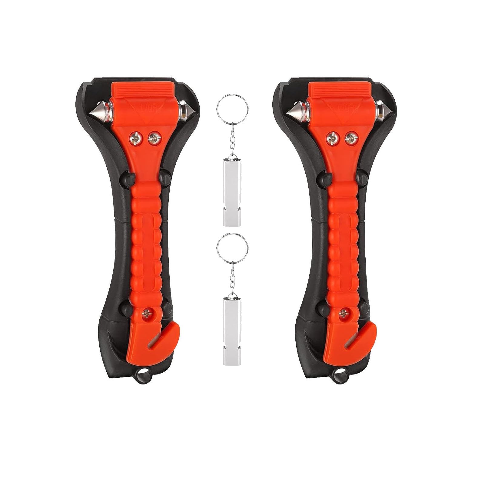 DuDuZui 2 Stück Notfallhammer fürs Auto, 2-in-1 Auto Notfall Hammer für Sicherheitsgurt Cutter, Auto Essentials Glass Breaker mit 2 Stück Trillerpfeife DuDuZui 2 Stück Notfallhammer fürs Auto, 2-in-1 Auto Notfall Hammer für Sicherheitsgurt Cutter, Auto Essentials Glass Breaker mit 2 Stück Trillerpfeife von DuDuZui