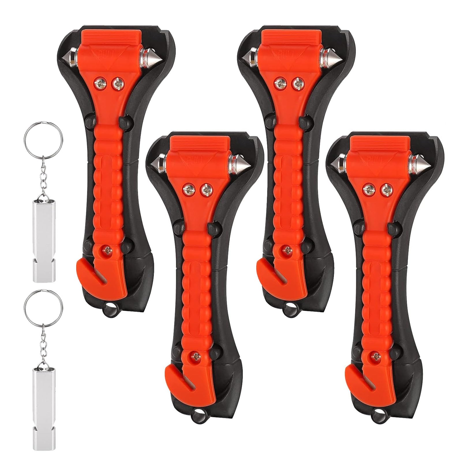 DuDuZui 4 Stück Notfallhammer fürs Auto, 2-in-1 Auto Notfall Hammer für Sicherheitsgurt Cutter, Auto Essentials Glass Breaker mit 2 Stück Trillerpfeife DuDuZui 4 Stück Notfallhammer fürs Auto, 2-in-1 Auto Notfall Hammer für Sicherheitsgurt Cutter, Auto Essentials Glass Breaker mit 2 Stück Trillerpfeife von DuDuZui