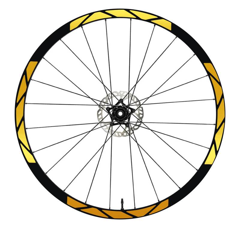 Aufkleber Felgen MTB 26" - 27,5" - 28-29" Zoll Rad Fahrrad MTB Bike Sticker Felgen MTB Racing Felgen COD. B0012 (26 Zoll, Gold 91) von DualColorStampe