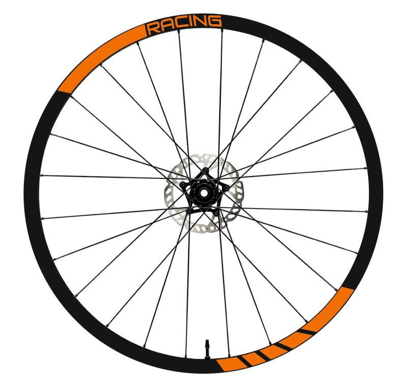 DualColorStampe Aufkleber Felgen 26" - 27,5" - 28-29" Zoll Fahrrad MTB Bike Sticker Felgen MTB Racing B0031 (27,5" Zoll, Orange 35) von DualColorStampe