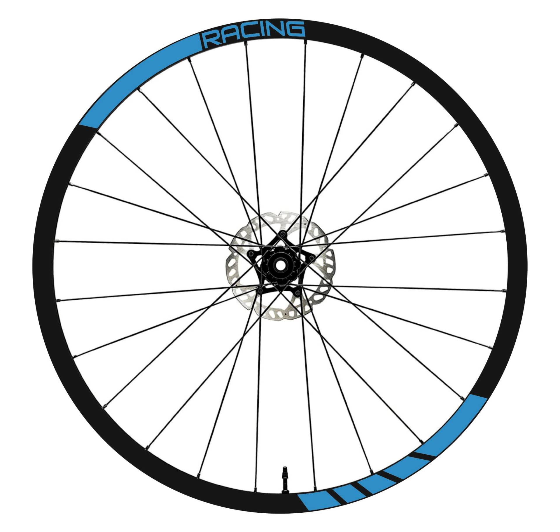 DualColorStampe Aufkleber Felgen 26" - 27,5" - 28-29" Zoll Fahrrad MTB Bike Sticker Felgen MTB Racing B0031 (28-29" Zoll, Blau 53) von DualColorStampe