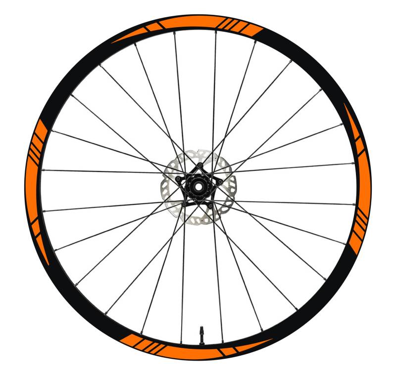 DualColorStampe Aufkleber Felgen 26" - 27,5" - 28-29" Zoll Fahrrad MTB Bike Sticker MTB Felgen B0006 (27,5" Zoll, Orange 35) von DualColorStampe