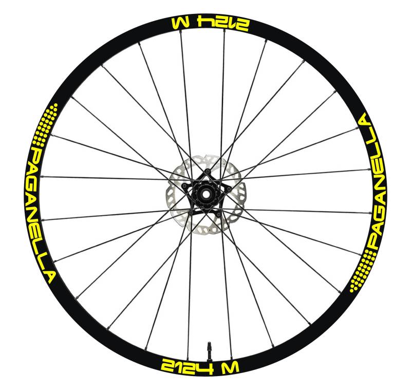 DualColorStampe Aufkleber Felgen 26 Zoll - 27,5 Zoll - 28-29 Zoll Fahrrad MTB Bike Sticker Felgen MTB Paganella Code B0154 (28-29 Zoll, Gelb fluoreszierend) von DualColorStampe