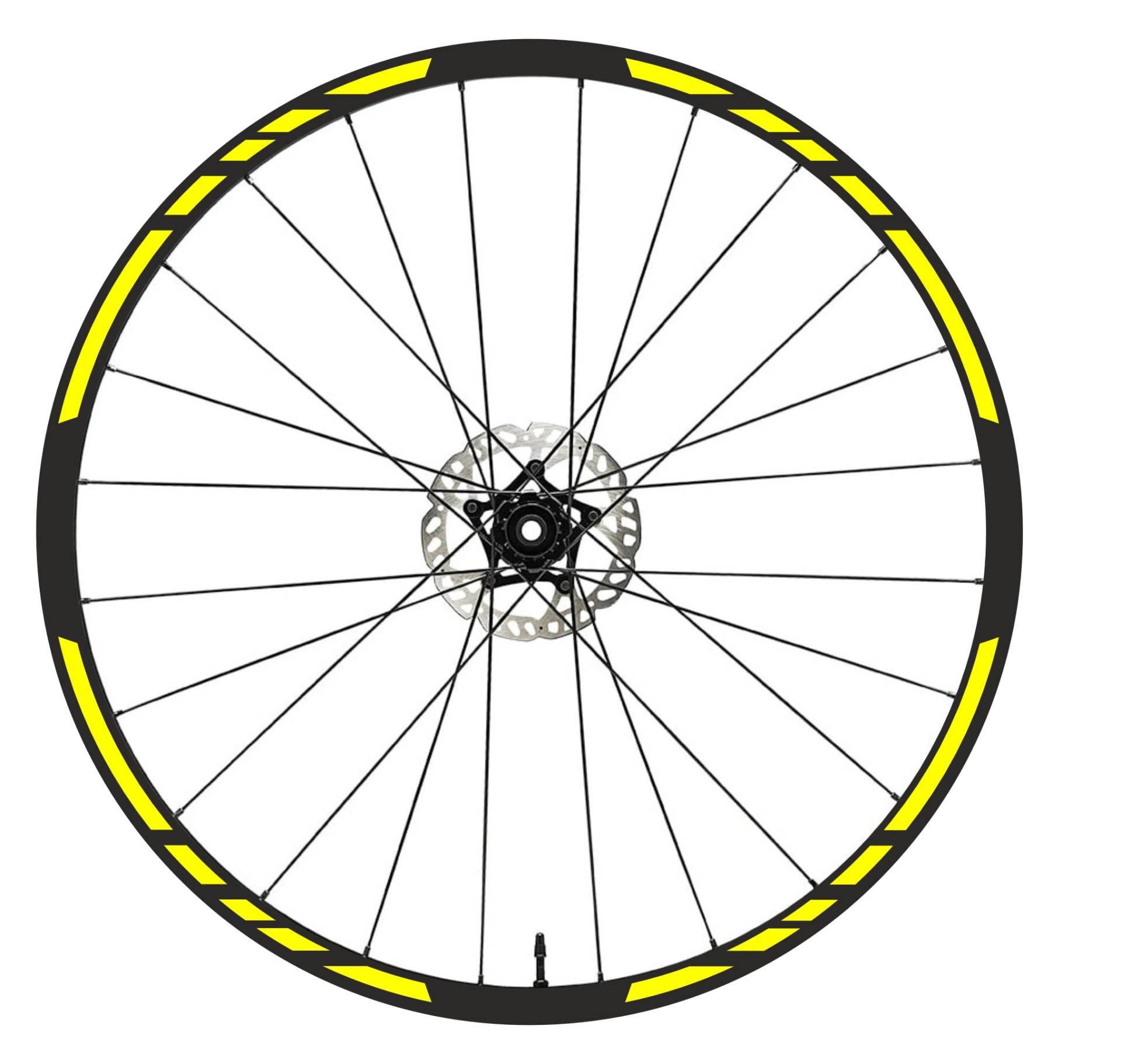 DualColorStampe Aufkleber Felgen MTB 26 Zoll - 27,5 Zoll - 28-29 Zoll Fahrrad MTB Aufkleber Felgen MTB COD. B0097 (28-29 Zoll, Fluoreszierendes Gelb) von DualColorStampe