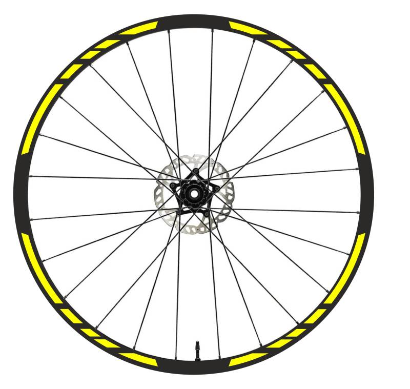 DualColorStampe Aufkleber Felgen MTB 26 Zoll - 27,5 Zoll - 28-29 Zoll Fahrrad MTB Aufkleber Felgen MTB COD. B0097 (28-29 Zoll, Fluoreszierendes Gelb) von DualColorStampe
