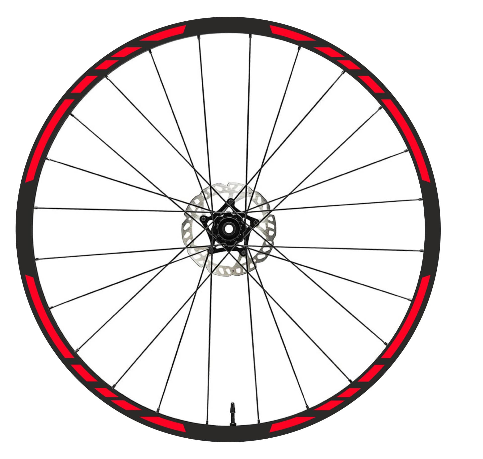 DualColorStampe Aufkleber Felgen MTB 26 Zoll - 27,5 Zoll - 28-29 Zoll Fahrrad MTB Aufkleber Felgen MTB Code B0097 (26 Zoll, Fluoreszierend rot) von DualColorStampe