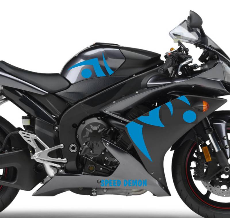 DualColorStampe Aufkleber Kompatibel mit Yamaha R1 YZF (2009-2011) Grafik Motorradverkleidung Wasserdicht Motorrad Aufkleber Decal Vinyl M0325 (BLU 53) von DualColorStampe