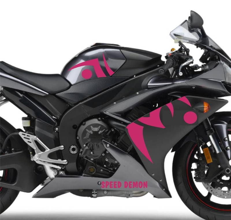 DualColorStampe Aufkleber Kompatibel mit Yamaha R1 YZF (2009-2011) Grafik Motorradverkleidung Wasserdicht Motorrad Aufkleber Decal Vinyl M0325 (FUCSIA 41) von DualColorStampe