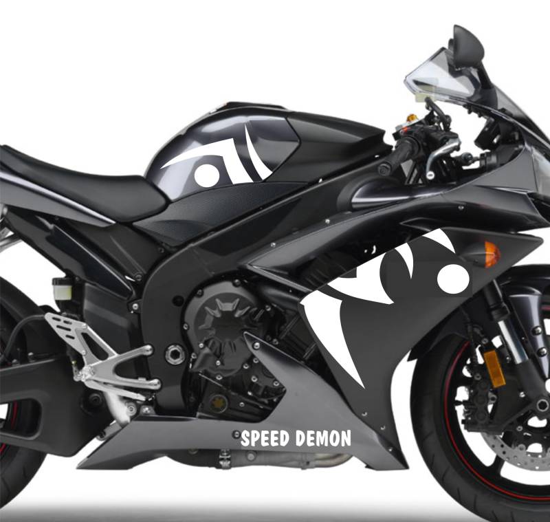DualColorStampe Aufkleber Kompatibel mit Yamaha R1 YZF (2009-2011) Grafik Motorradverkleidung Wasserdicht Motorrad Aufkleber Decal Vinyl M0325 (Weiß Matt) von DualColorStampe