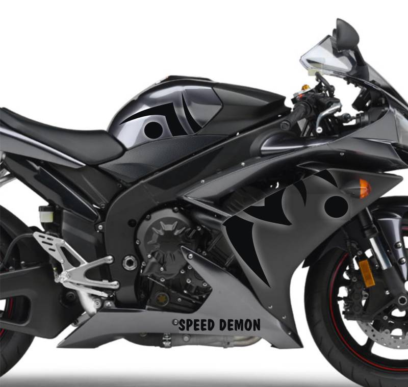 DualColorStampe Aufkleber Kompatibel mit Yamaha R1 YZF (2009-2011) Grafik Motorradverkleidung Wasserdicht Motorrad Aufkleber Decal Vinyl M0325 Schwarz GLÄNZEND von DualColorStampe